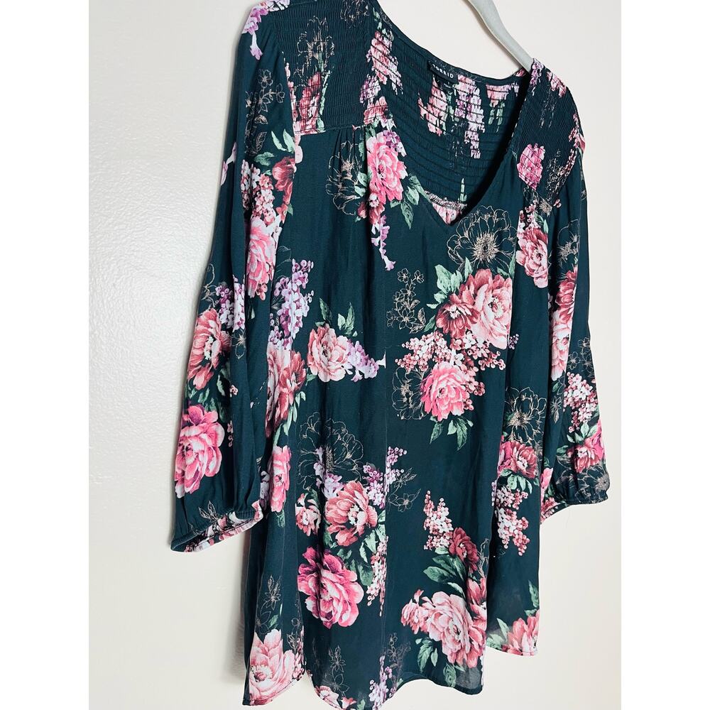 Torrid black floral blouse top plus size 0X - Picture 2 of 8